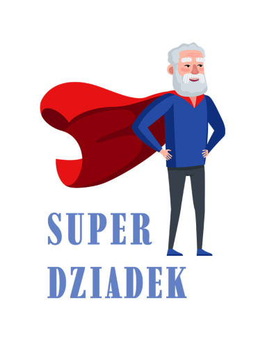 Koszulka Męska z Nadrukiem (185 g/m2) Super Dziadek