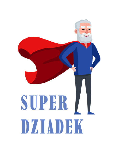 Koszulka Męska z Nadrukiem (185 g/m2) Super Dziadek
