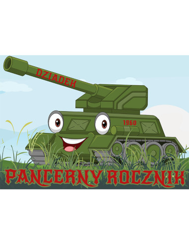 Koszulka Męska z Nadrukiem (185 g/m2) Dziadek Pancerny Rocznik