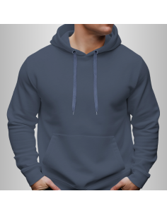 Bluza Męska Granatowa z Kapturem i Kieszenią z Własnym Nadrukiem 2