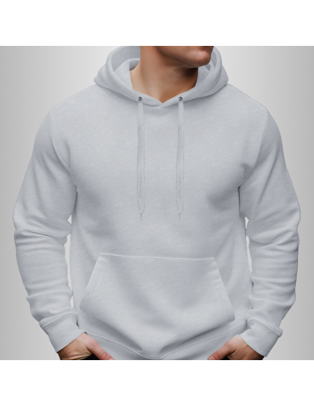 Bluza Męska Szara z Kapturem i Kieszenią z Własnym Nadrukiem