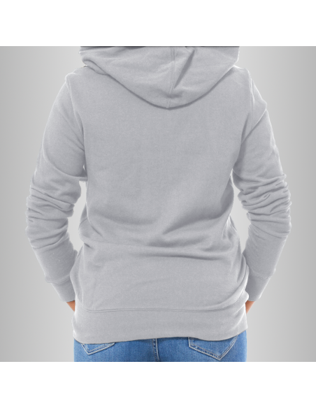 Bluza Damska Szara z Kapturem i Kieszenią z Własnym Nadrukiem