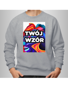 Bluza Męska Szara z Własnym Nadrukiem