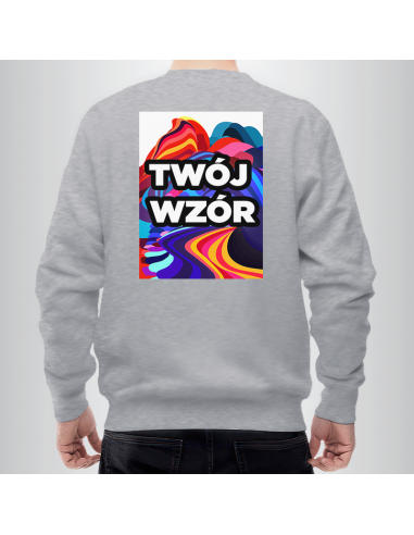 Bluza Męska Szara z Własnym Nadrukiem