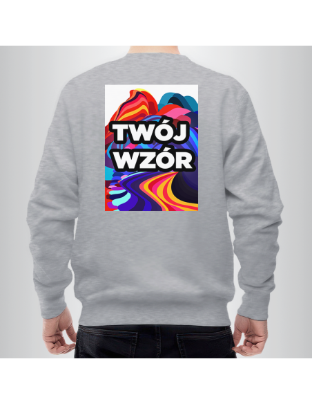 Bluza Męska Szara z Własnym Nadrukiem
