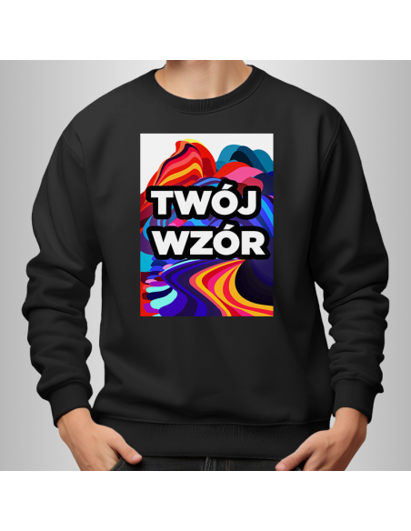 Bluza Męska Czarna z Własnym Nadrukiem
