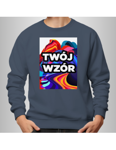 Bluza Męska Granatowa z Własnym Nadrukiem