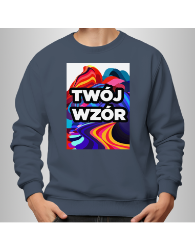 Bluza Męska Granatowa z Własnym Nadrukiem