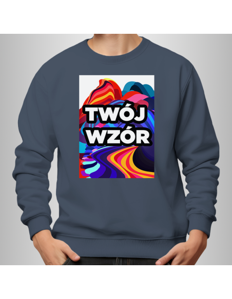 Bluza Męska Granatowa z Własnym Nadrukiem