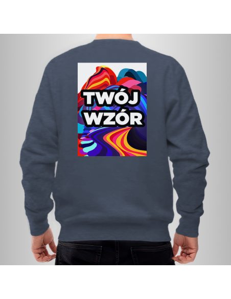 Bluza Męska Granatowa z Własnym Nadrukiem