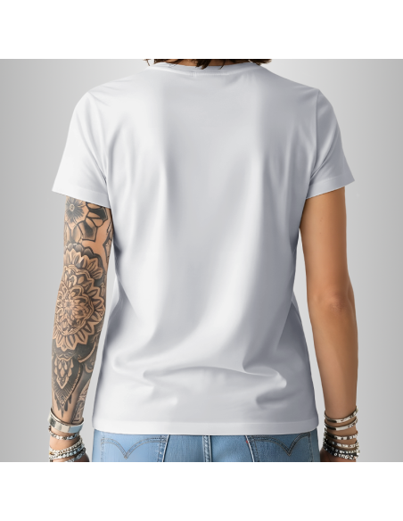 Koszulka Biała Unisex T-shirt V-Neck z Własnym Nadrukiem