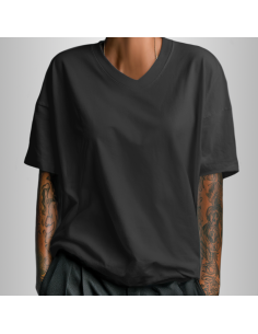 Koszulka Czarna Unisex T-shirt V-Neck z Własnym Nadrukiem 2