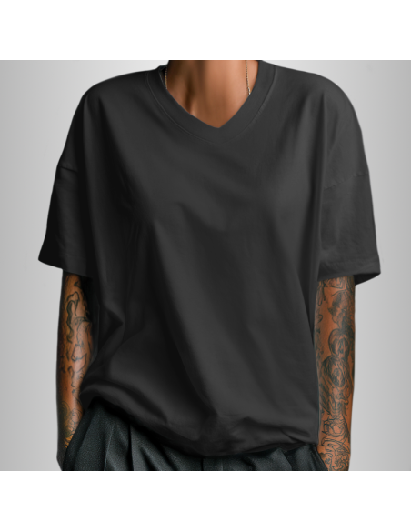 Koszulka Czarna Unisex T-shirt V-Neck z Własnym Nadrukiem