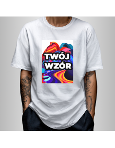 Koszulka Biała Unisex T-shirt Oversize z Własnym Nadrukiem
