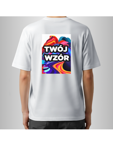 Koszulka Biała Unisex T-shirt Oversize z Własnym Nadrukiem