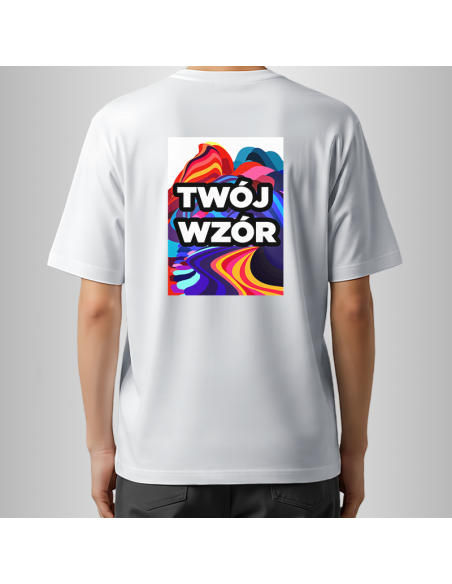 Koszulka Biała Unisex T-shirt Oversize z Własnym Nadrukiem