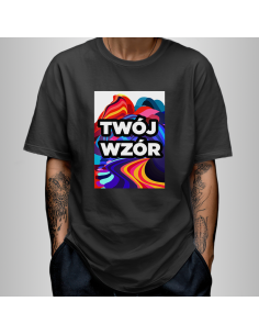 Koszulka Czarna Unisex T-shirt Oversize z Własnym Nadrukiem