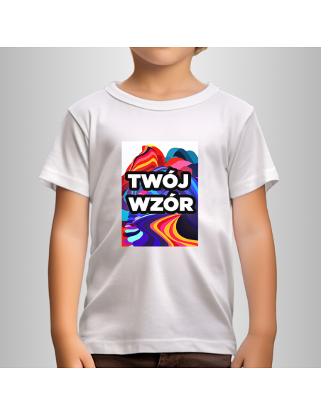 Koszulka dla dziecka Biała T-shirt z Własnym Nadrukiem
