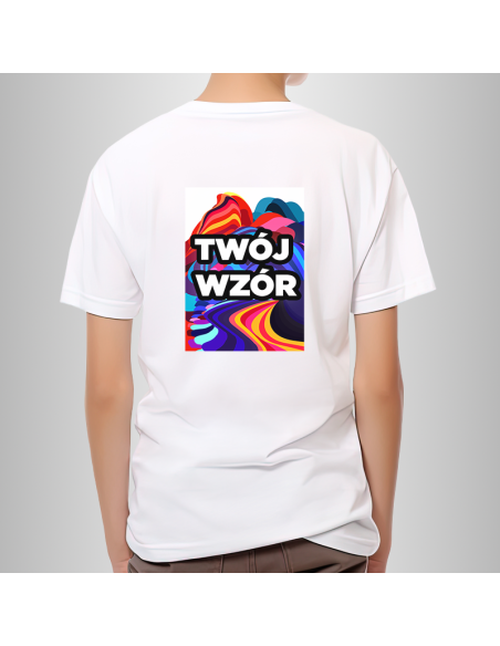 Koszulka dla dziecka Biała T-shirt z Własnym Nadrukiem