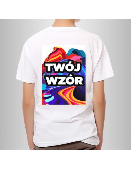 Koszulka dla dziecka Biała T-shirt z Własnym Nadrukiem