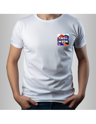 Koszulka Firmowa Męska Biała T-shirt z Własnym Nadrukiem SuperCena
