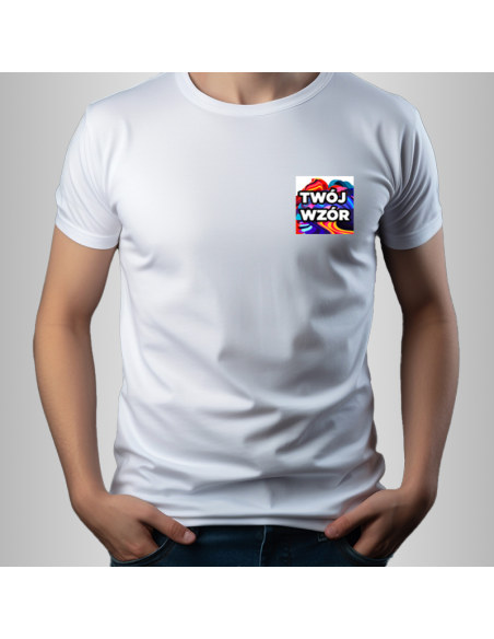 Koszulka Firmowa Męska Biała T-shirt z Własnym Nadrukiem SuperCena