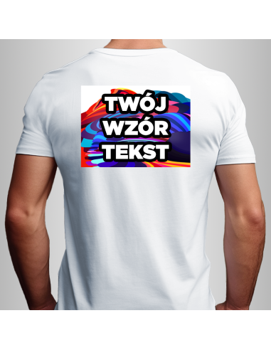 Koszulka Firmowa Męska Biała T-shirt z Własnym Nadrukiem SuperCena