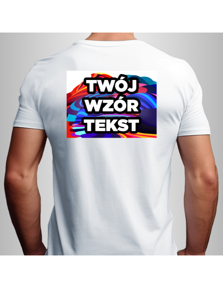 Koszulka Firmowa Męska Biała T-shirt z Własnym Nadrukiem SuperCena