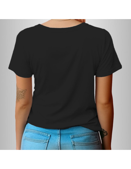 Koszulka Firmowa Damska Czarna T-shirt z Własnym Nadrukiem SuperCena