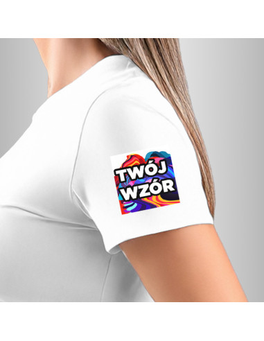 Koszulka Firmowa Damska Biała T-shirt z Własnym Nadrukiem SuperCena