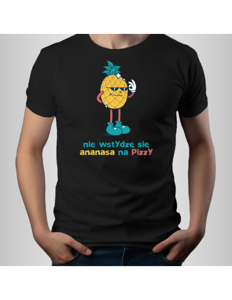 Koszulka Męska z Nadrukiem (185 g/m2) Ananas na Pizzy