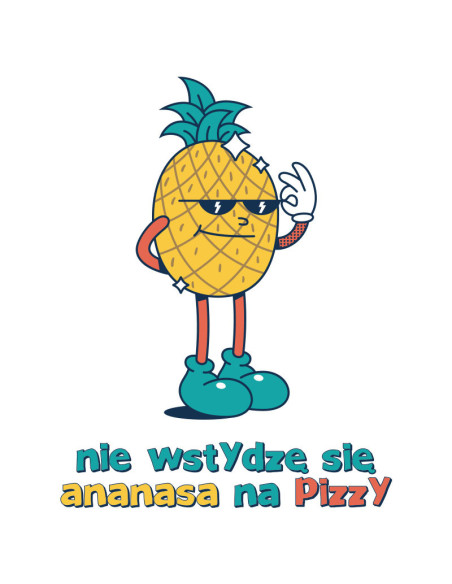 Koszulka Męska z Nadrukiem (185 g/m2) Ananas na Pizzy
