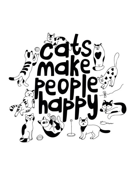 Koszulka Męska z Nadrukiem (185 g/m2) Cats Happy