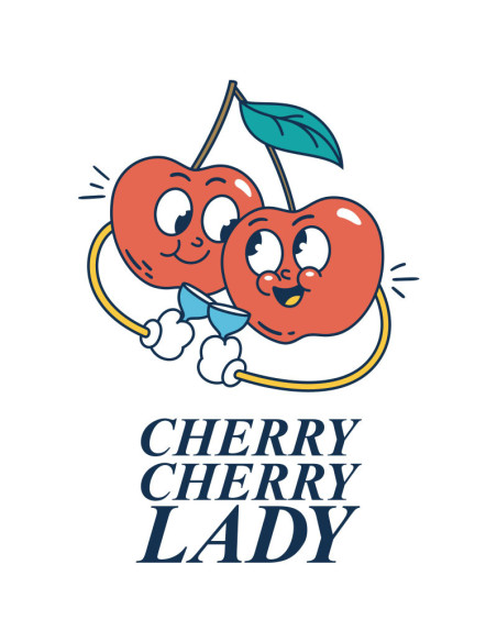 Koszulka Damska z Nadrukiem (185 g/m2) Cherry Lady