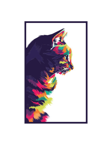 Koszulka Męska z Nadrukiem (185 g/m2) Kolorowy Kot