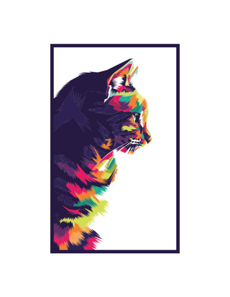 Koszulka Męska z Nadrukiem (185 g/m2) Kolorowy Kot