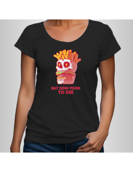 Koszulka Damska z Nadrukiem (185 g/m2) Junk Food