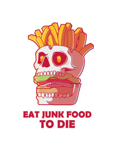 Koszulka Męska z Nadrukiem (185 g/m2) Junk Food