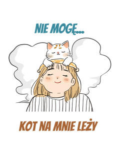 Koszulka męska z kotem i napisem Nie mogę kot na mnie leży 2