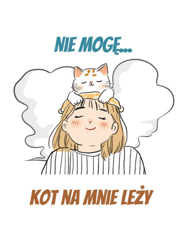 Koszulka męska z kotem i napisem Nie mogę kot na mnie leży