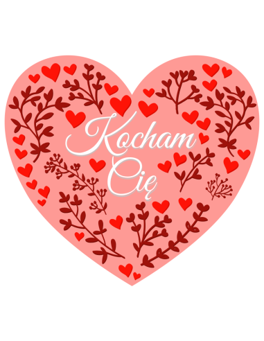Koszulka Męska z Nadrukiem (185 g/m2) Kocham Cię