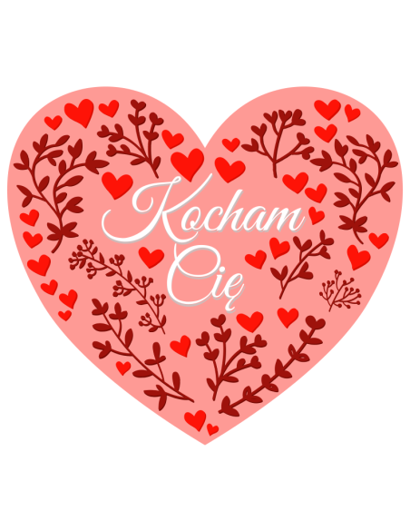 Koszulka Męska z Nadrukiem (185 g/m2) Kocham Cię