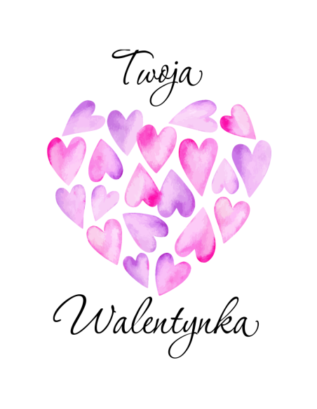 Koszulka Damska z Nadrukiem (185 g/m2) Twoja Walentynka
