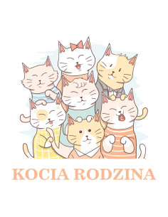 Koszulka z kotami damska z nadrukiem Kocia rodzina 2