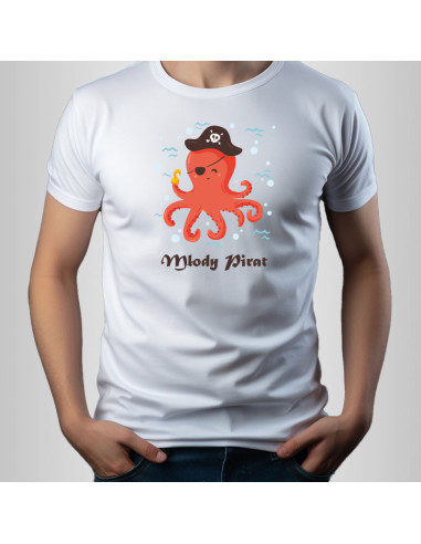 Koszulka Męska z Nadrukiem (185 g/m2) Młody Pirat