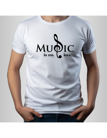 Koszulka Męska z Nadrukiem (185 g/m2) Music is my love